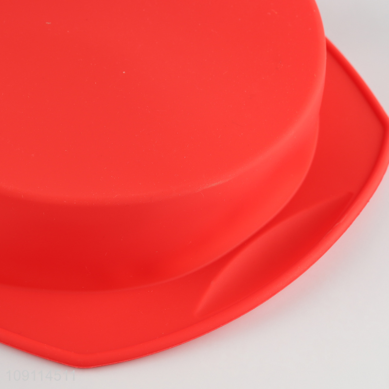 Factory price red silicone diy cake mold with handle