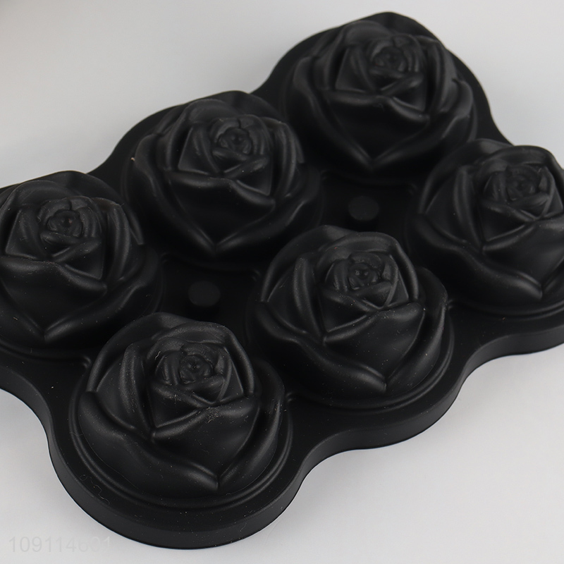 Top quality creative rose flower shape silicone ice ball mold
