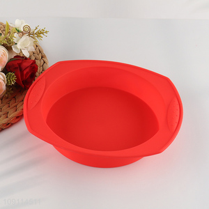 Factory price red silicone diy cake mold with handle