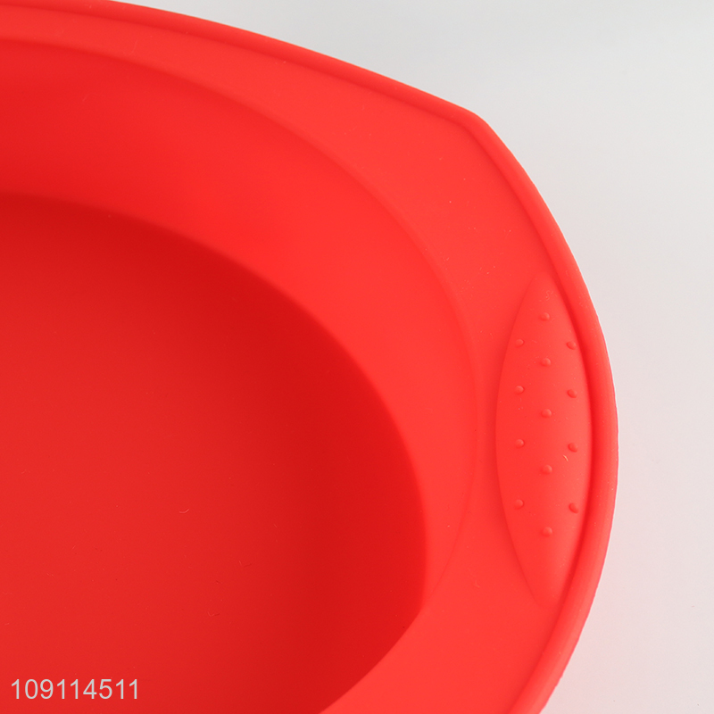 Factory price red silicone diy cake mold with handle