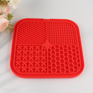 Best selling square silicone slow feeding mat dog lick mat
