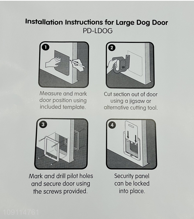 Most popular home indoor safe pet door auto-locking dog door for sale