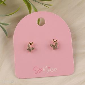 Best selling butterfly shape fashion jewelry ladies ear studs wholesale