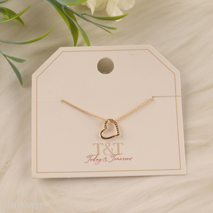 Low price fashion jewelry heart shape pendant ladies necklace