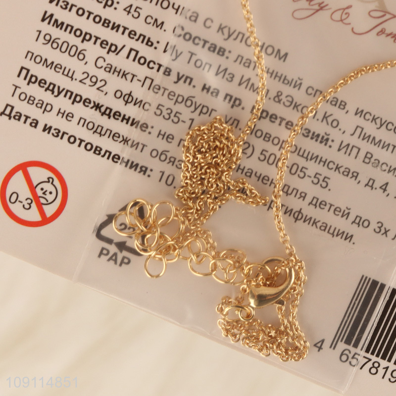 Low price fashion jewelry heart shape pendant ladies necklace