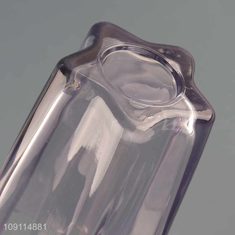 Hot selling star shape glass water cup drinking cup with straw