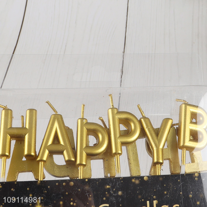 Factory Supply 13 Pieces Happy Birthday Letter Candles for Party Cake Decoration