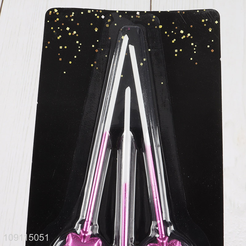 New Arrival 3 Pieces Balloon Shape Metallic Birthday Candles for Party Cake Decoration