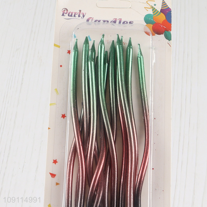 New Product 12 Pieces Twisted Birthday Candles Birthday Cake Topper Decoration