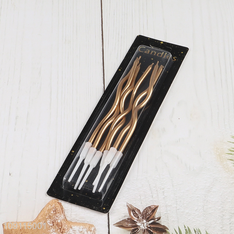 Popular Product 6 Pieces Twisted Birthday Candles Cake Candles for Birthday Wedding