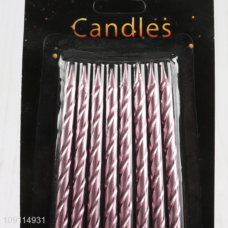 High Quality 8 Pieces Spiral Birthday Candles Cake Candles for Birthday Wedding