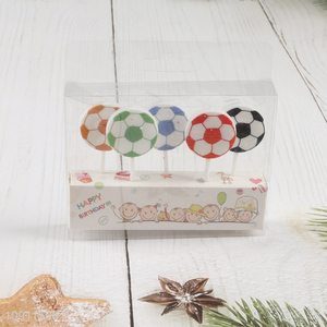 Good Quality 5 Pieces Soccer-Themed Birthday Candles Birthday Cake Topper Decoration
