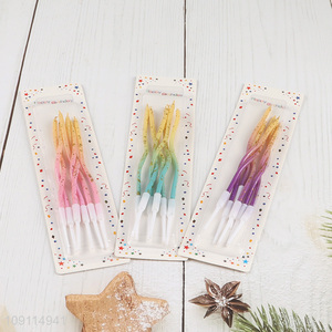 Hot Selling 6 Pieces Twisted Birthday Candles for Cake or Cupcake Decoration