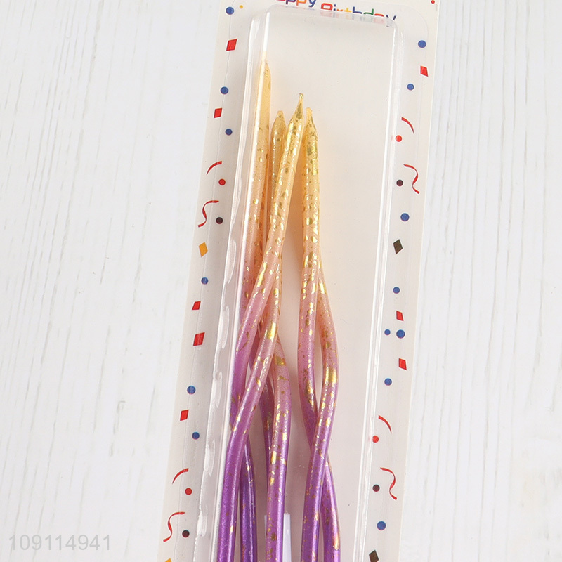Hot Selling 6 Pieces Twisted Birthday Candles for Cake or Cupcake Decoration