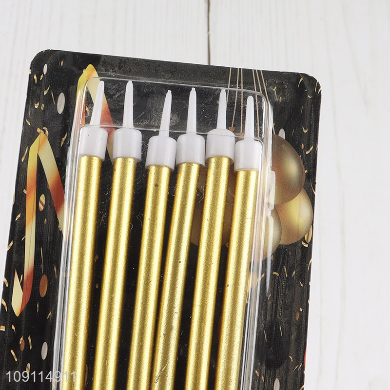 Online Wholesale 6 Pieces Long Thin Birthday Candles for Party Cake Decoration