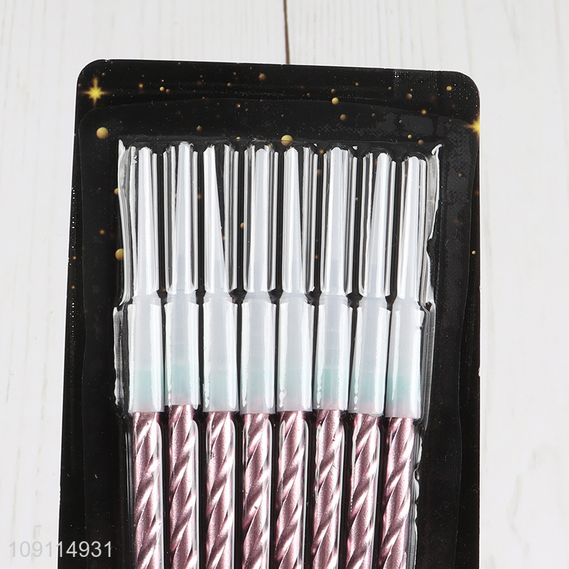 High Quality 8 Pieces Spiral Birthday Candles Cake Candles for Birthday Wedding