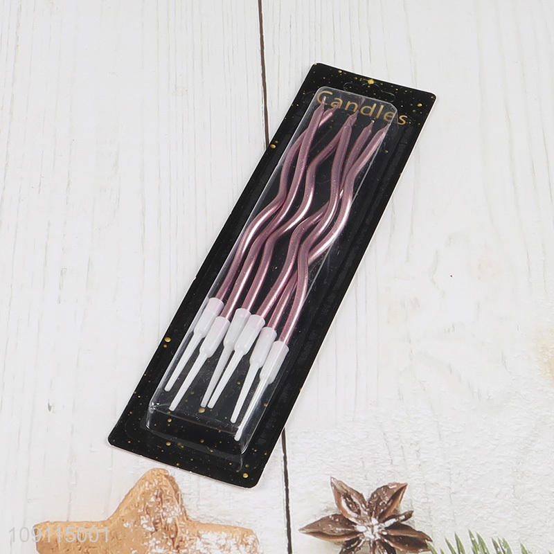 Popular Product 6 Pieces Twisted Birthday Candles Cake Candles for Birthday Wedding