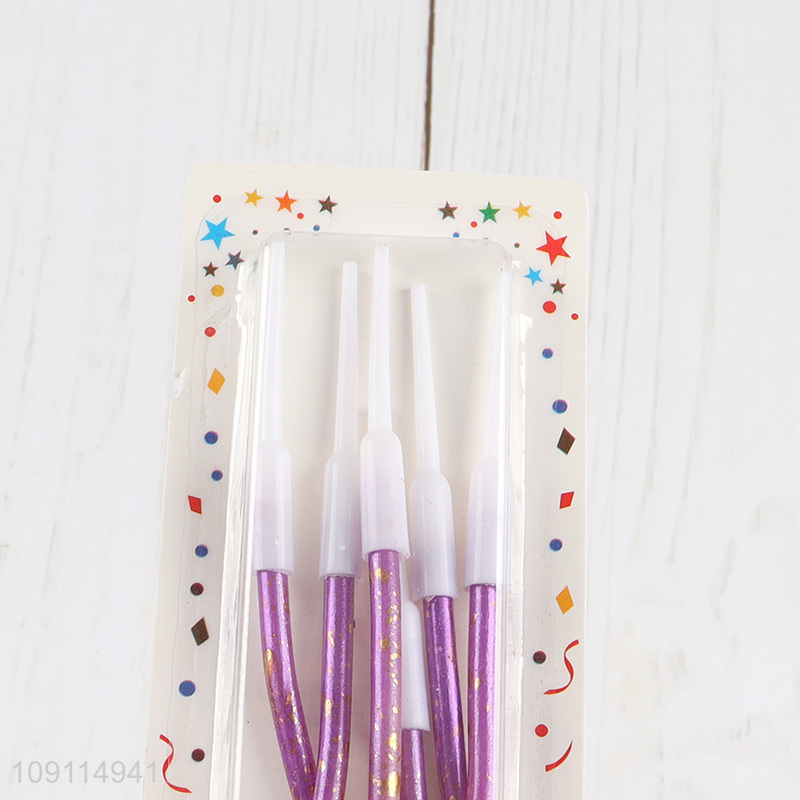 Hot Selling 6 Pieces Twisted Birthday Candles for Cake or Cupcake Decoration