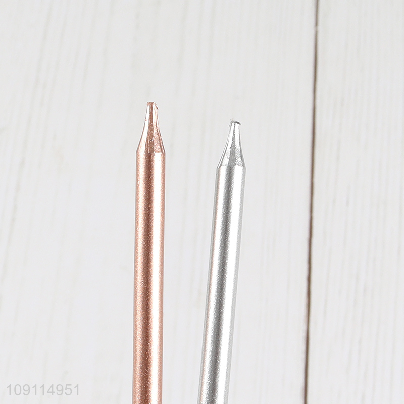 New Arrival 12 Pieces Metallic Birthday Candles Party Cake Candles for Birthday