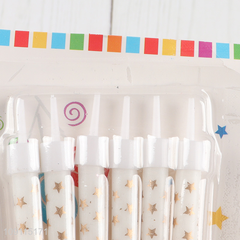 China Imports 6 Pieces Birthday Candles Cake Candles Non-Toxic Glitter Candles