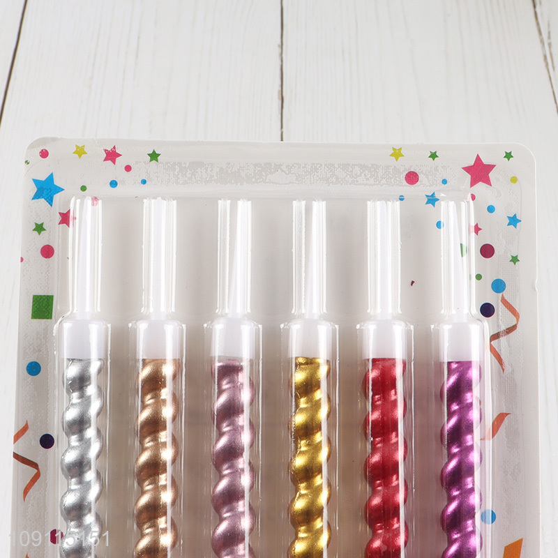 New Arrival 6 Pieces Spiral Birthday Candles for Cake or Cupcake Decoration