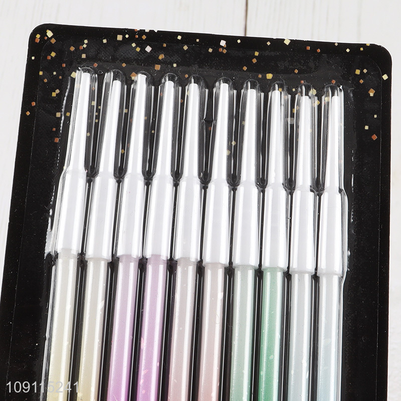 Hot Selling 10 Pieces Long Thin Birthday Candles Cake Candles Non-Toxic Candles