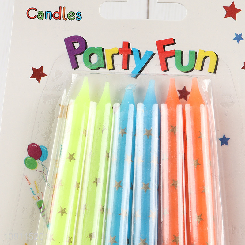 Popular Product 6 Pieces Colorful Birthday Candles Birthday Cake Topper Decoration