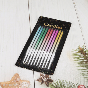Hot Selling 10 Pieces Long Thin Birthday Candles Cake Candles Non-Toxic Candles