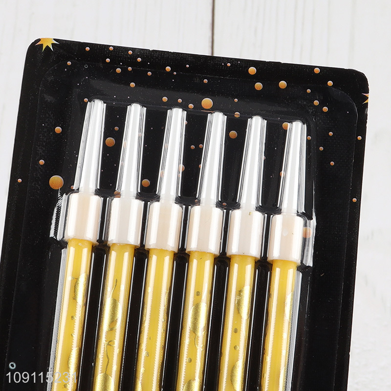 High Quality 6 Pieces Gold Birthday Candles Party Cake Candles for Birthday