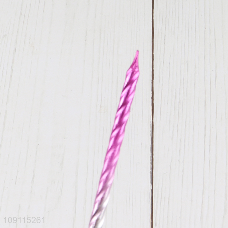 Good Quality 12 Pieces Gradient Spiral Birthday Candles for Party Cake Decoration