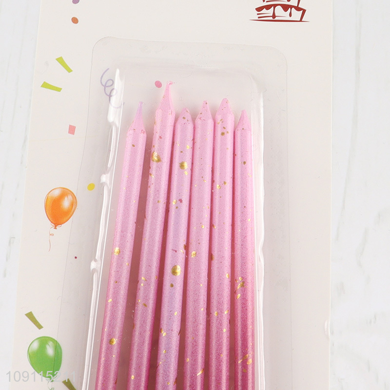 Online Wholesale 6 Pieces Gradient Glitter Birthday Candles Birthday Cake Candles