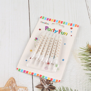 China Imports 6 Pieces Birthday Candles Cake Candles Non-Toxic Glitter Candles