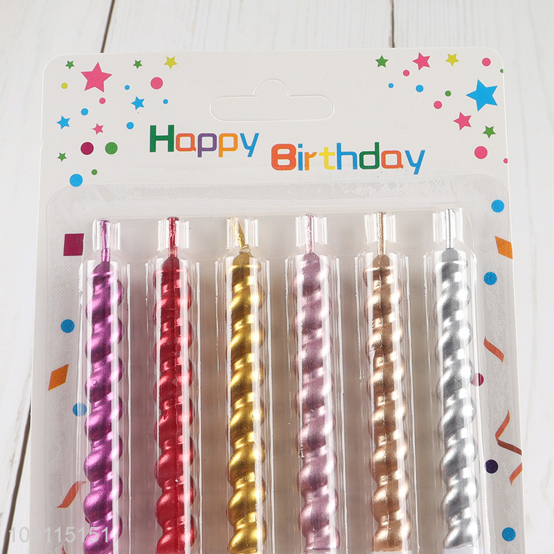 New Arrival 6 Pieces Spiral Birthday Candles for Cake or Cupcake Decoration