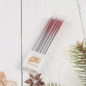 China Imports 12 Pieces Gradient Birthday Candles Birthday Cake Topper Decoration