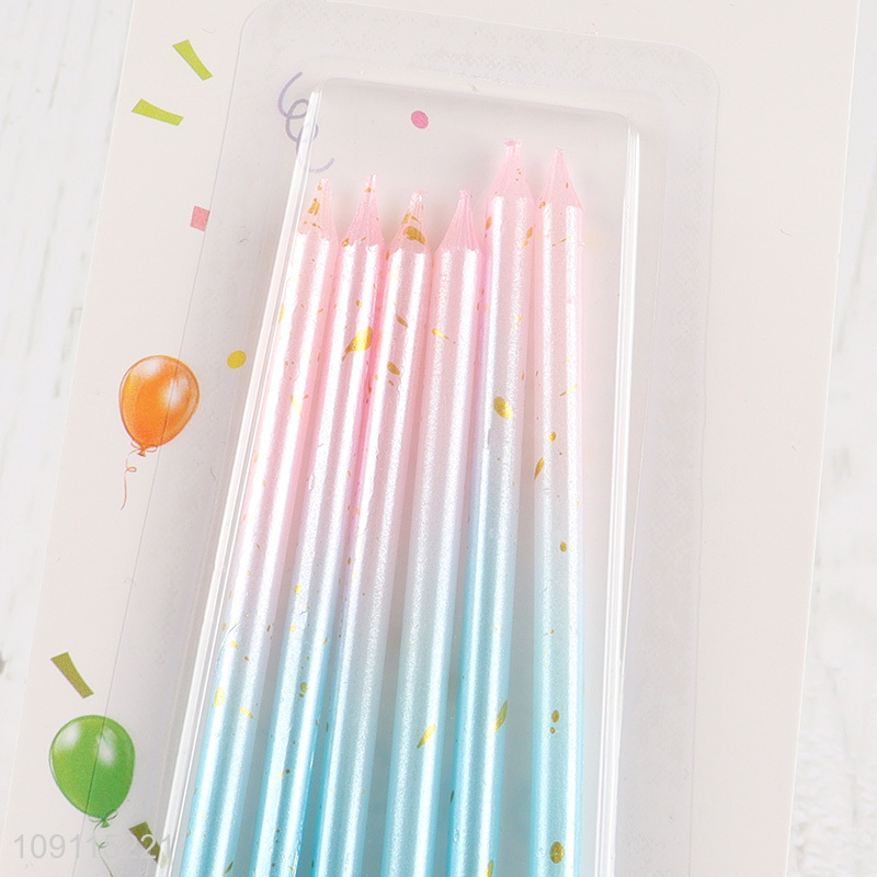 Factory Price 6 Pieces Gradient Birthday Candles for Cake or Cupcake Decoration