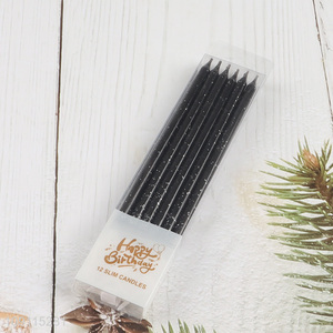 Factory Supply 12 Pieces Glitter Birthday Candles Cake Candles for Birthday Wedding