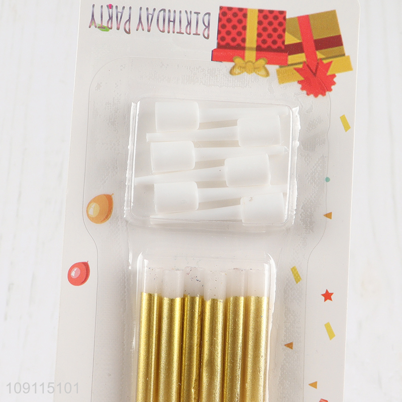 Popular Product 6 Pieces Birthday Candles Glitter Twisted Non-Toxic Cake Candles