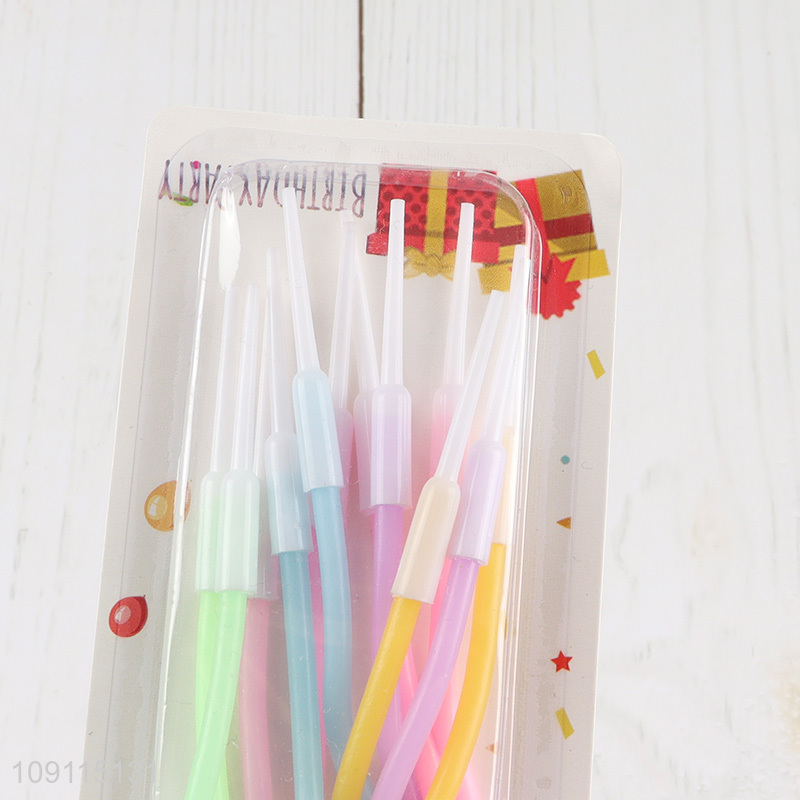 High Quality 12 Pieces Twisted Birthday Candles Birthday Cake Topper Decoration