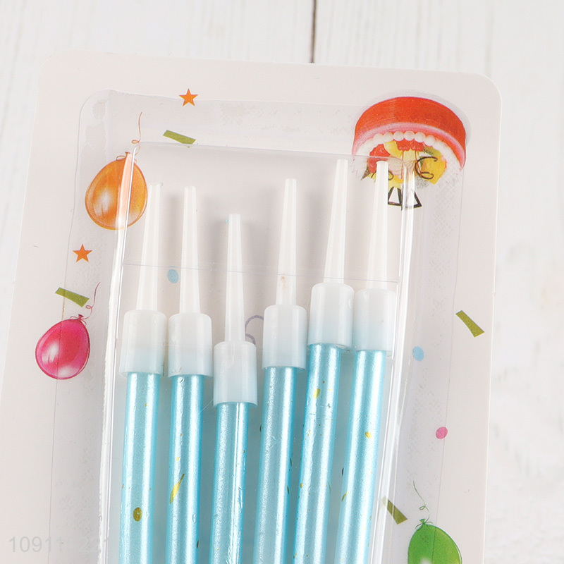 Factory Price 6 Pieces Gradient Birthday Candles for Cake or Cupcake Decoration