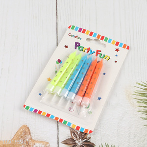 Popular Product 6 Pieces Colorful Birthday Candles Birthday Cake Topper Decoration
