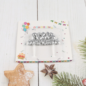Wholesale Silver Birthday Candle Birthday Party Cake Candles Cake Topper Decorations