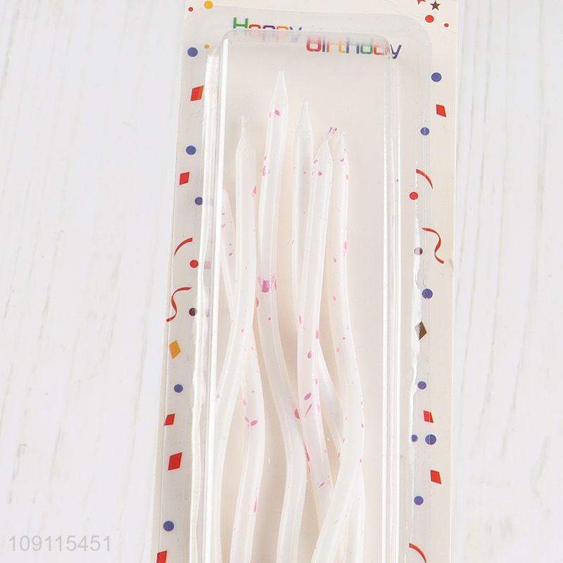 New Arrival 6 Pieces Twisted Birthday Candles Long Thin Non-Toxic Candles Set