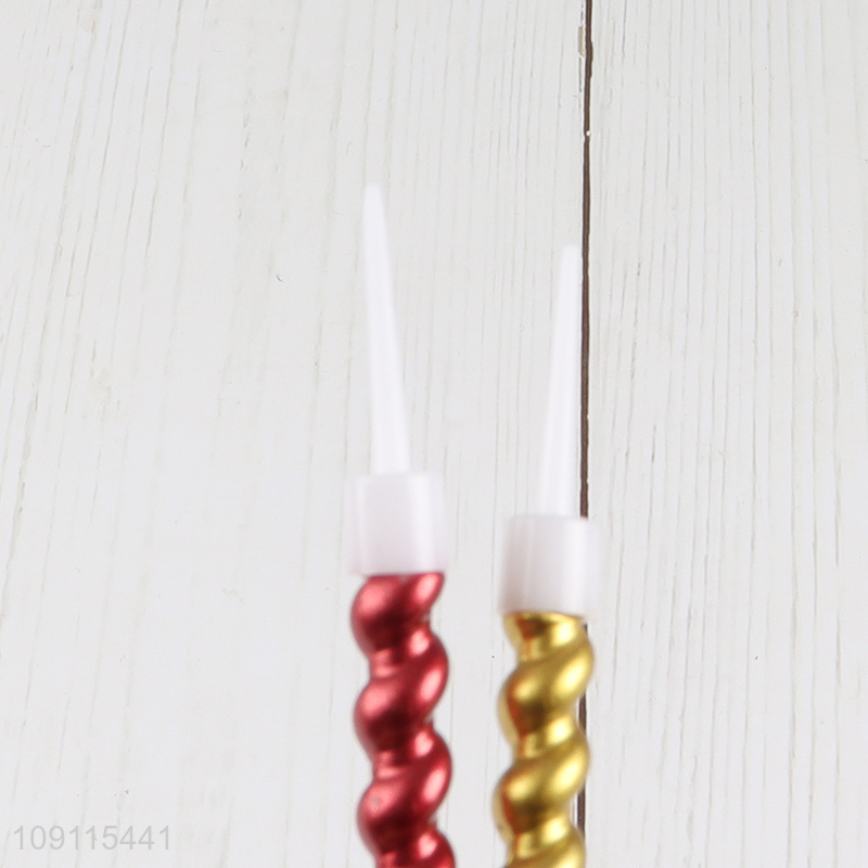 Hot Selling 6 Pieces Metallic Spiral Birthday Candles Party Cake Candles for Birthday