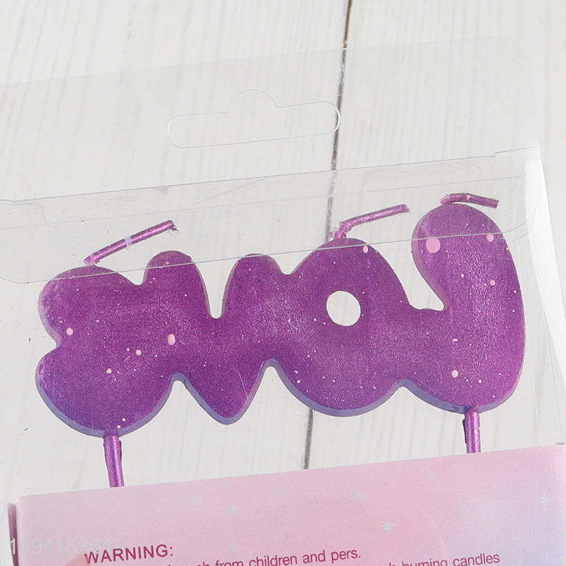 Good Quality Gradient Purple Love Birthday Candle for Wedding Cake Decoration