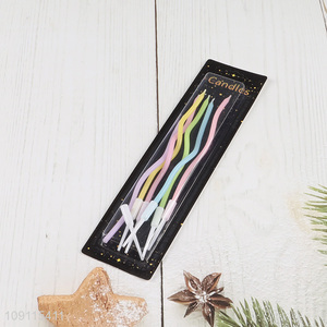 Online Wholesale 6 Pieces Twisted Birthday Candles Birthday Cake Topper Decoration