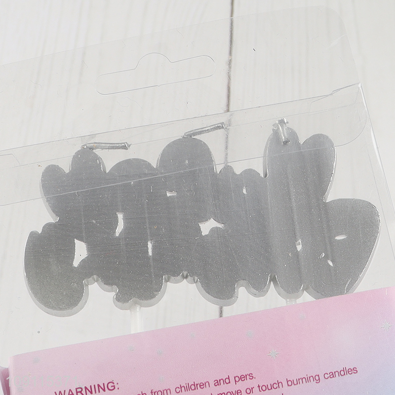 Online Wholesale Silver Happy Birthday Candle Party Cake Candle for Birthday