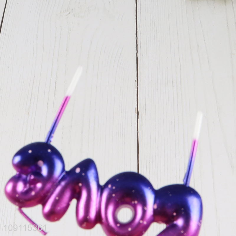 Good Quality Gradient Purple Love Birthday Candle for Wedding Cake Decoration