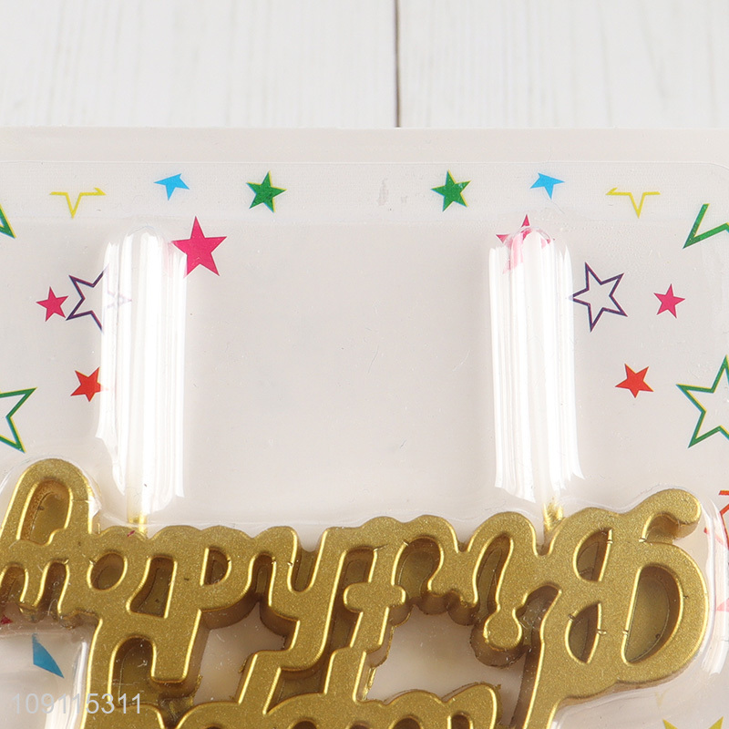 Online Wholesale Gold Happy Birthday Candles Birthday Cake Candles Party Candles