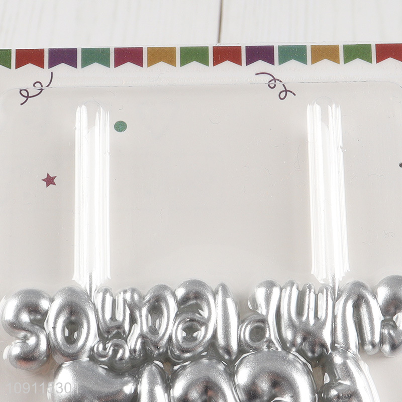 Wholesale Silver Birthday Candle Birthday Party Cake Candles Cake Topper Decorations