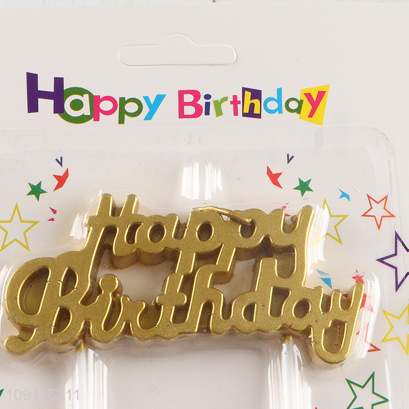 Online Wholesale Gold Happy Birthday Candles Birthday Cake Candles Party Candles